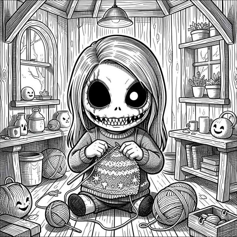 Cute Killer Coloring Dark Humor Art