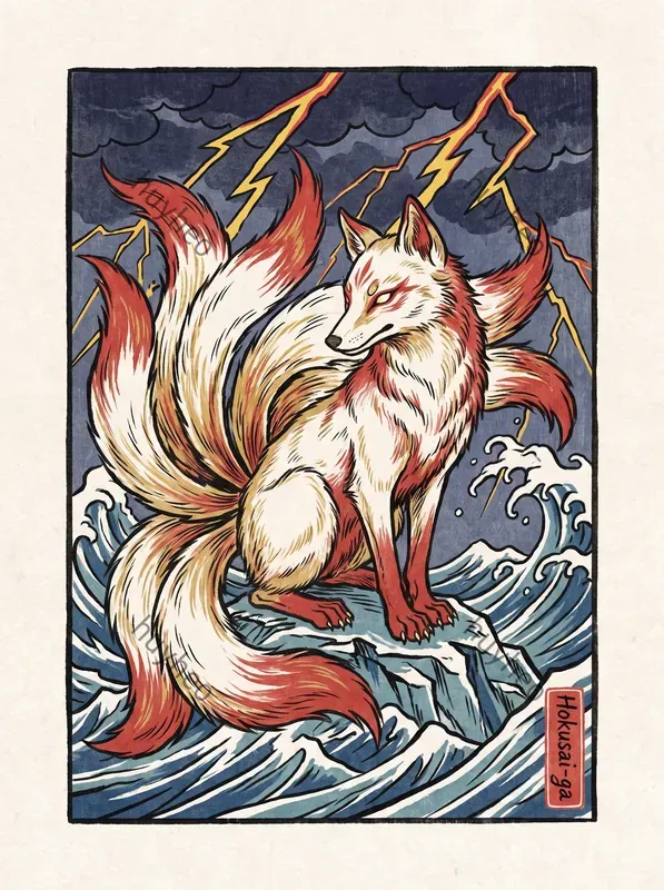 Classic Ukiyoe Woodblock Art Style