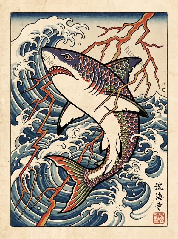Classic Ukiyoe Woodblock Art Style