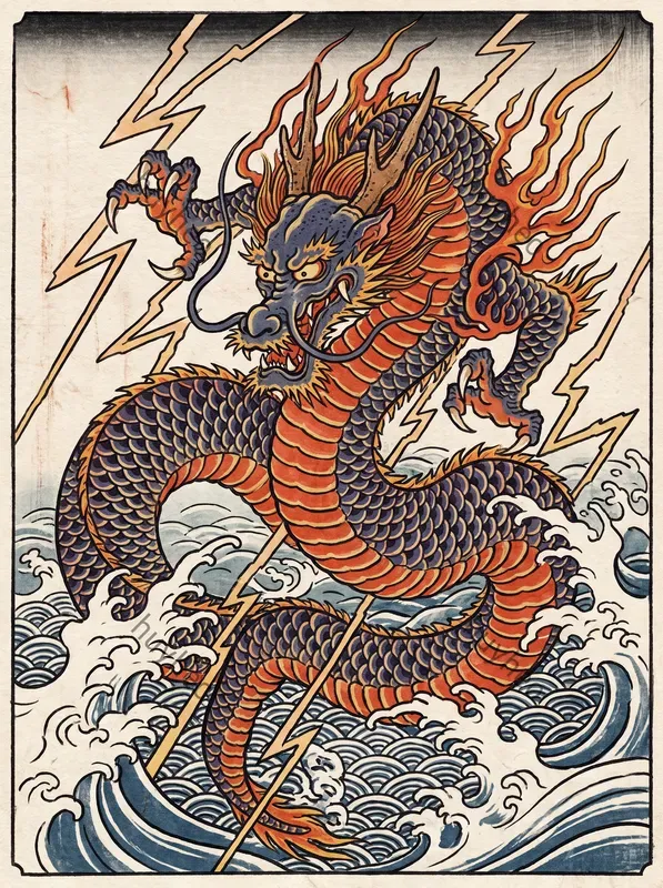 Classic Ukiyoe Woodblock Art Style