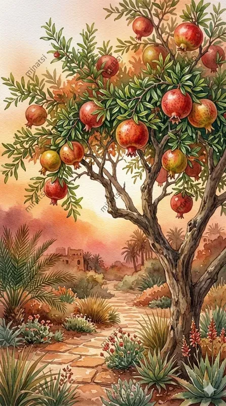 Watercolor Fruit Tree Paintings