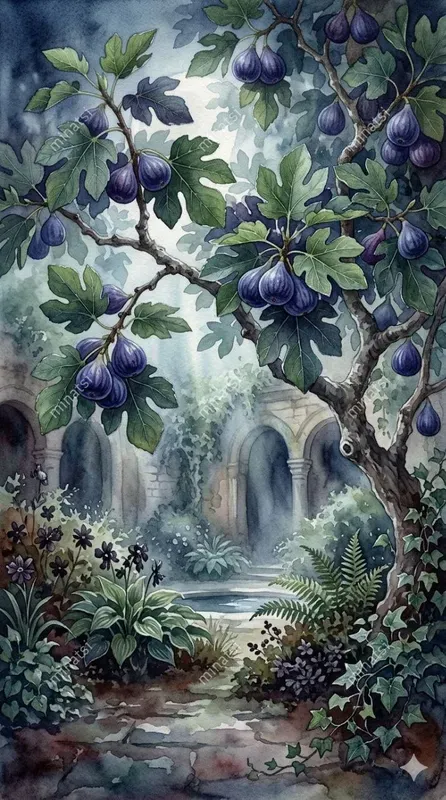 Watercolor Fruit Tree Paintings