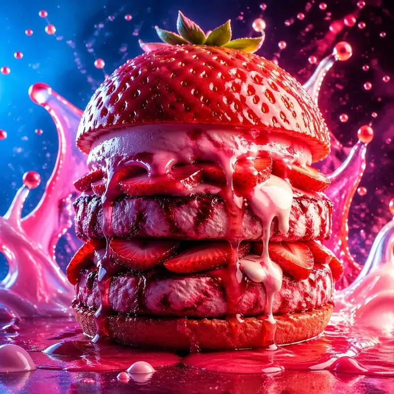 Neon Drip Food Explosion Art