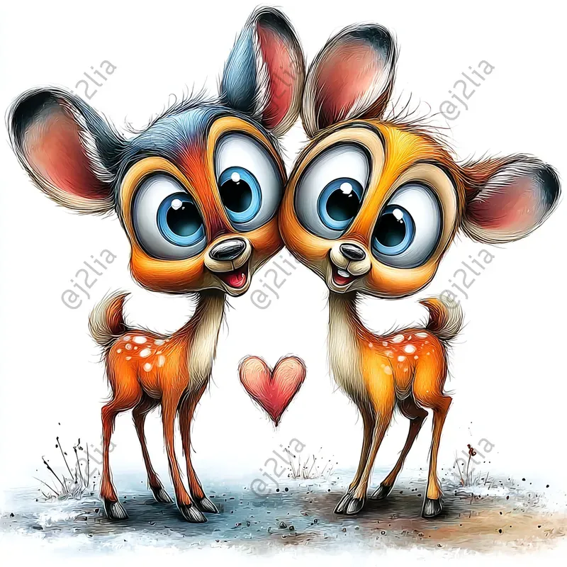 Valentine Animal Couples Clipart
