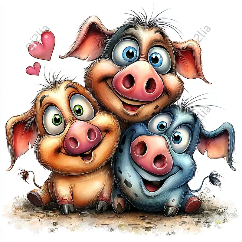 Valentine Animal Couples Clipart