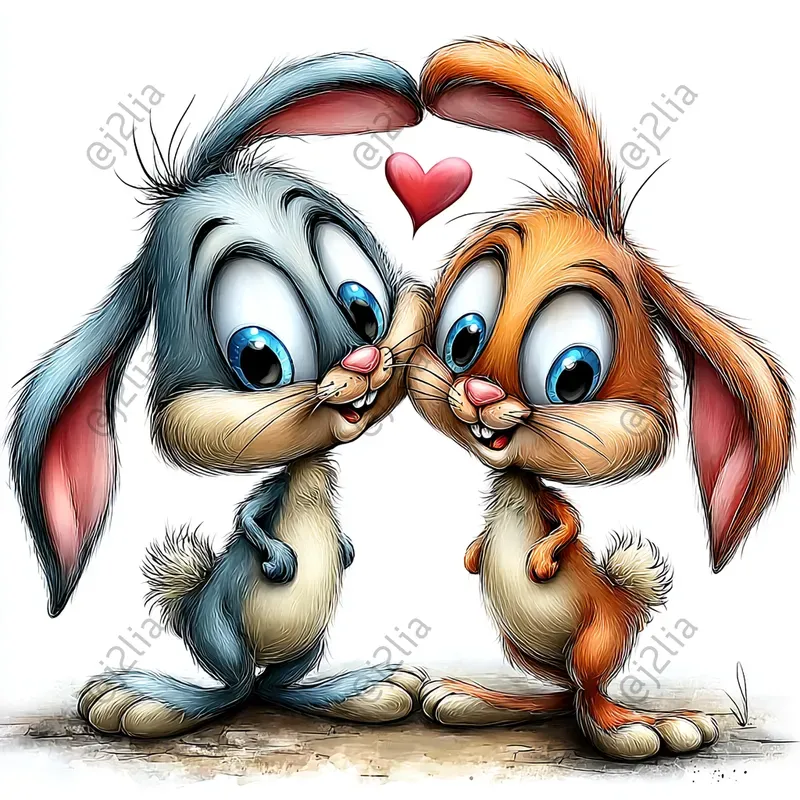 Valentine Animal Couples Clipart