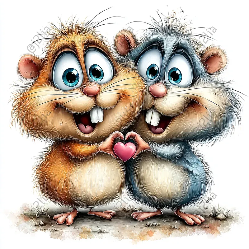 Valentine Animal Couples Clipart