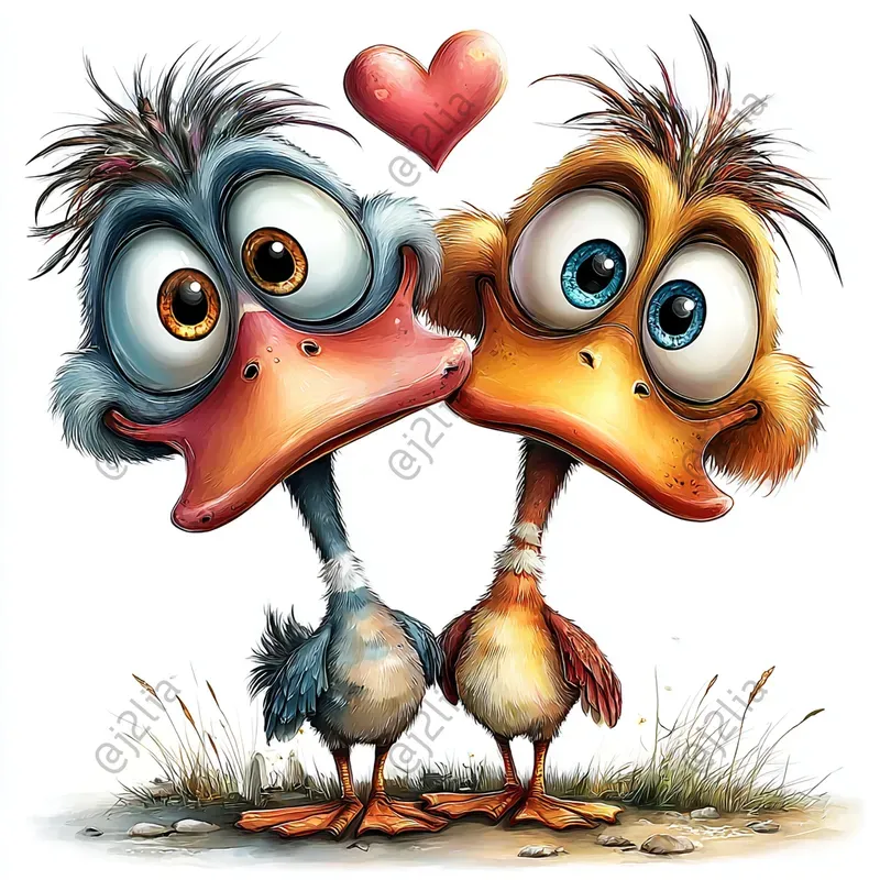 Valentine Animal Couples Clipart