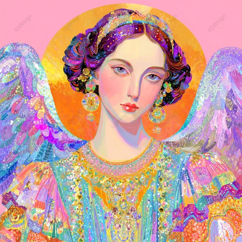 Psychedelic Floral Portrait Art Style