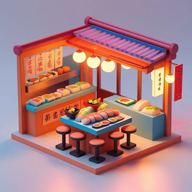 3D Cute Miniature Food Shop Dioramas