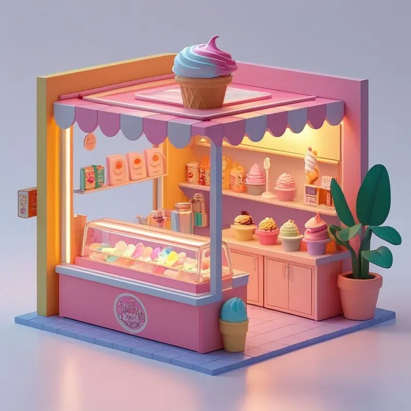 3D Cute Miniature Food Shop Dioramas