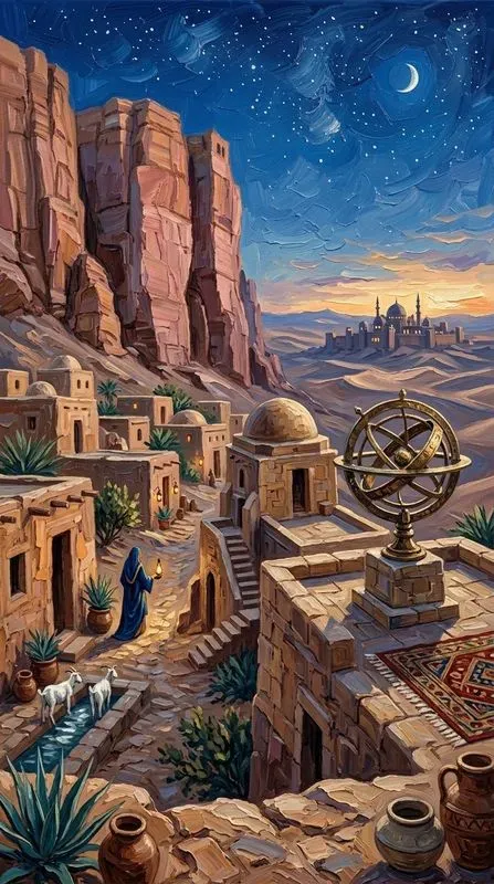 Impasto Ancient Desert Life Paintings