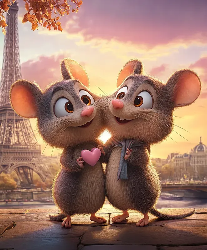 Pixarstyle Serene Sunset Animal Scenes