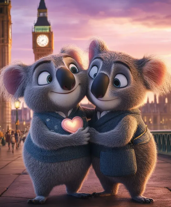 Pixarstyle Serene Sunset Animal Scenes