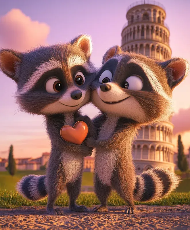 Pixarstyle Serene Sunset Animal Scenes