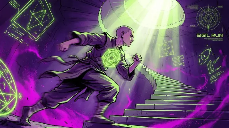 Anime Sigil Run Neon Void Cities