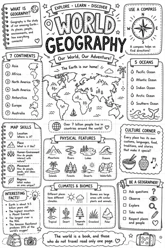 Educational Doodle Infographic Pages