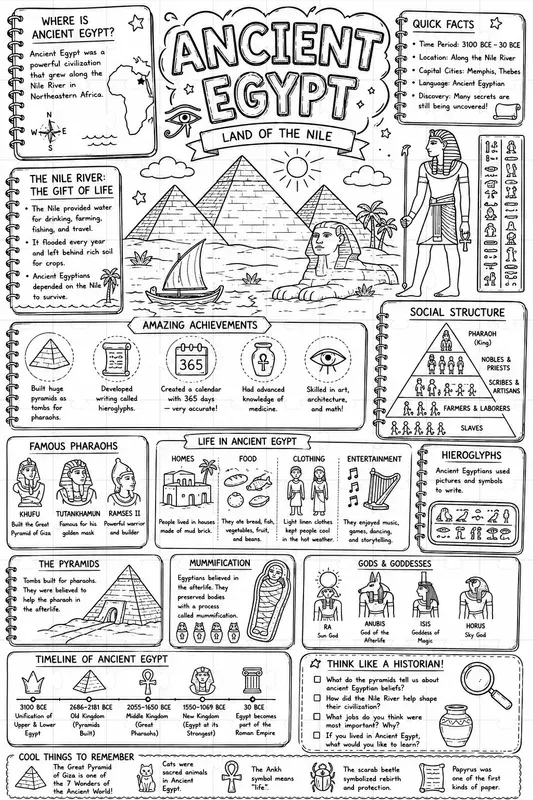 Educational Doodle Infographic Pages
