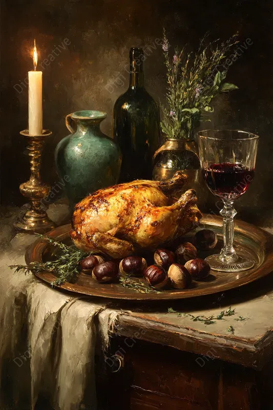 Luxury Dining Impasto Still Lifes