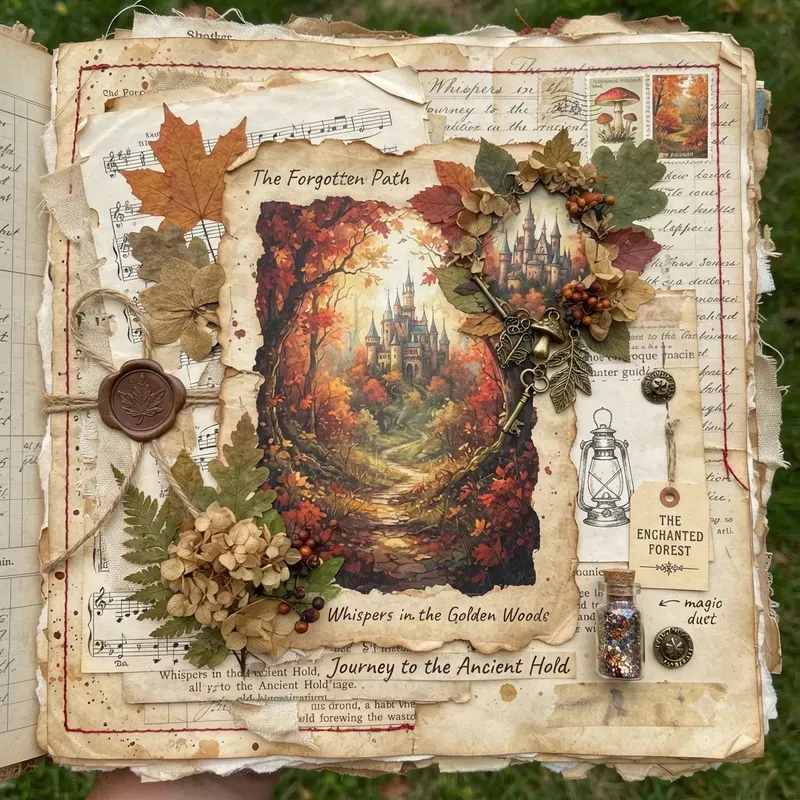 Fairy Tale Autumn Junk Journal Pages
