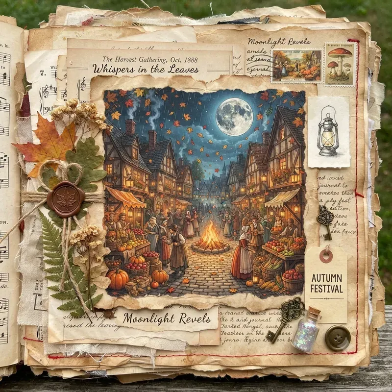 Fairy Tale Autumn Junk Journal Pages