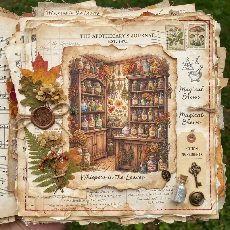 Fairy Tale Autumn Junk Journal Pages