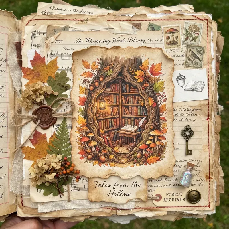 Fairy Tale Autumn Junk Journal Pages