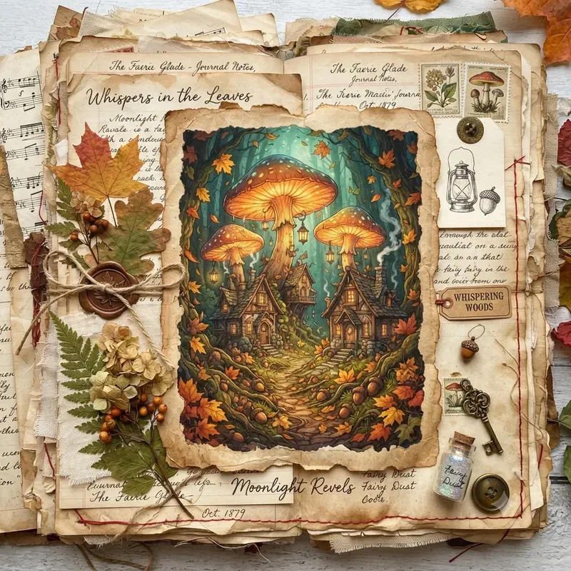 Fairy Tale Autumn Junk Journal Pages