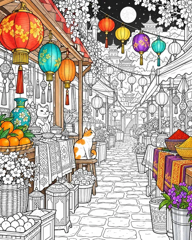 Partly Colored Coloring Page Generator