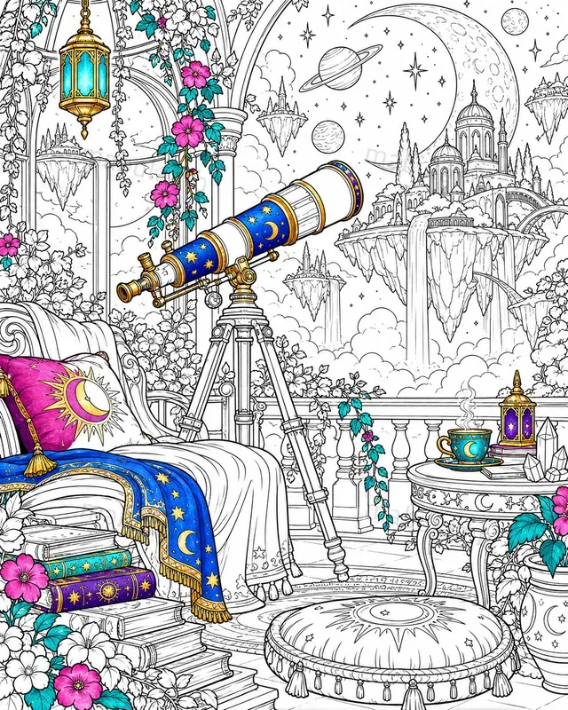 Partly Colored Coloring Page Generator