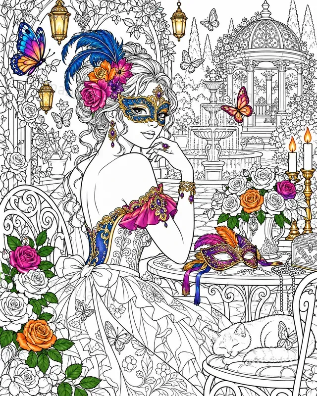 Partly Colored Coloring Page Generator