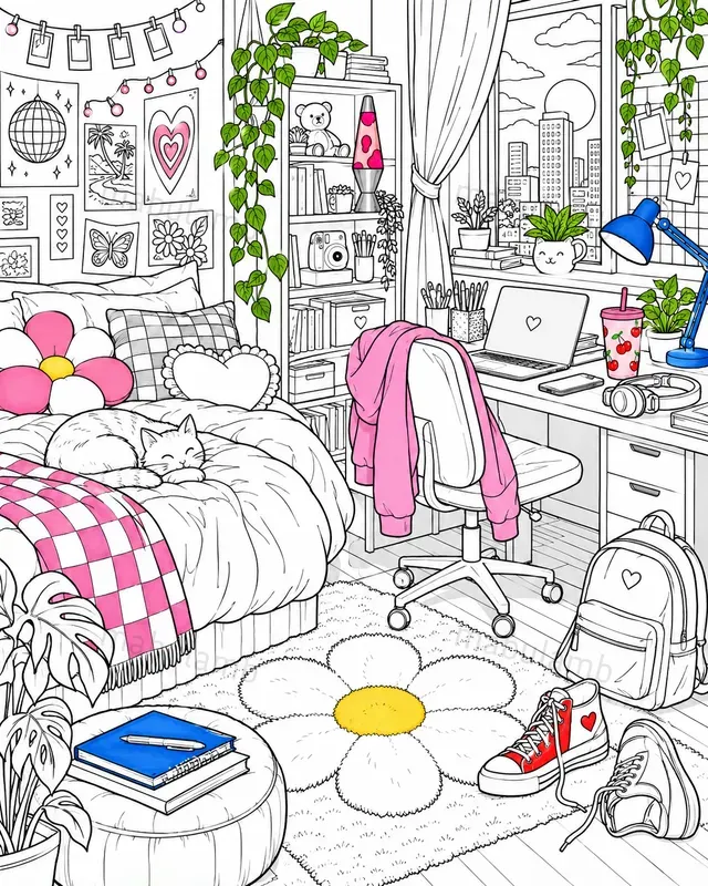 Partly Colored Coloring Page Generator