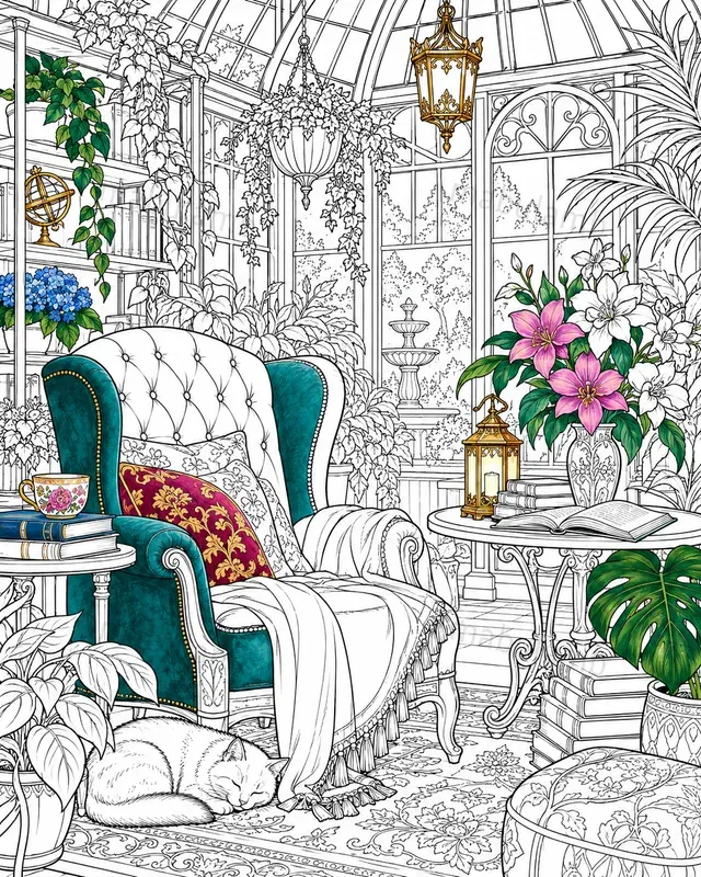 Partly Colored Coloring Page Generator