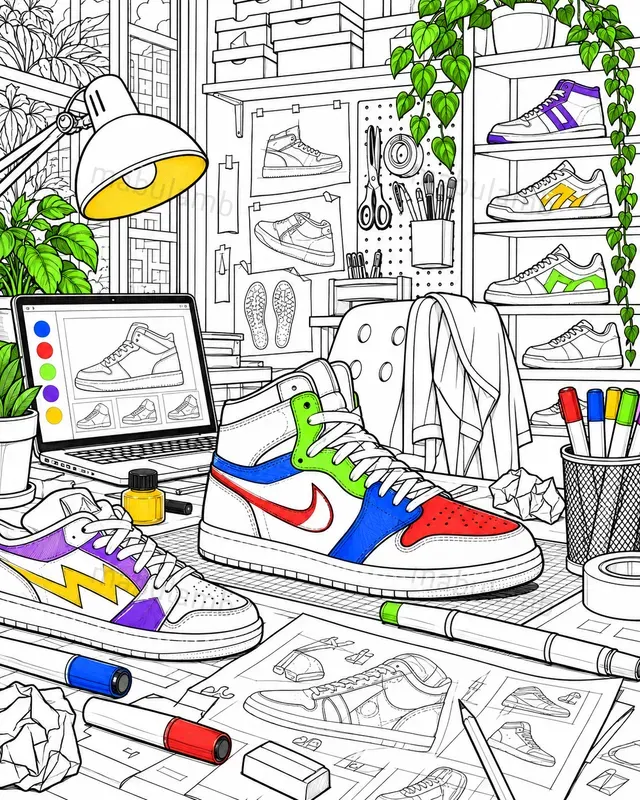Partly Colored Coloring Page Generator