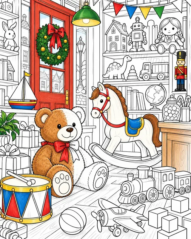 Partly Colored Coloring Page Generator