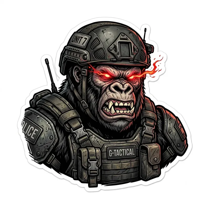 Grumpy Tactical Animal Stickers