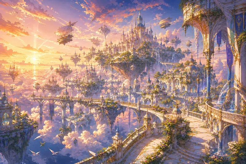 Fairy Tale Palaces Kingdoms Anime Art
