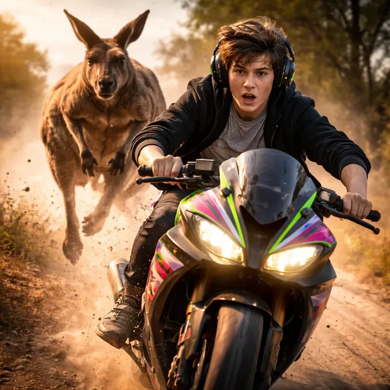 Cinematic Animal Chase Photos