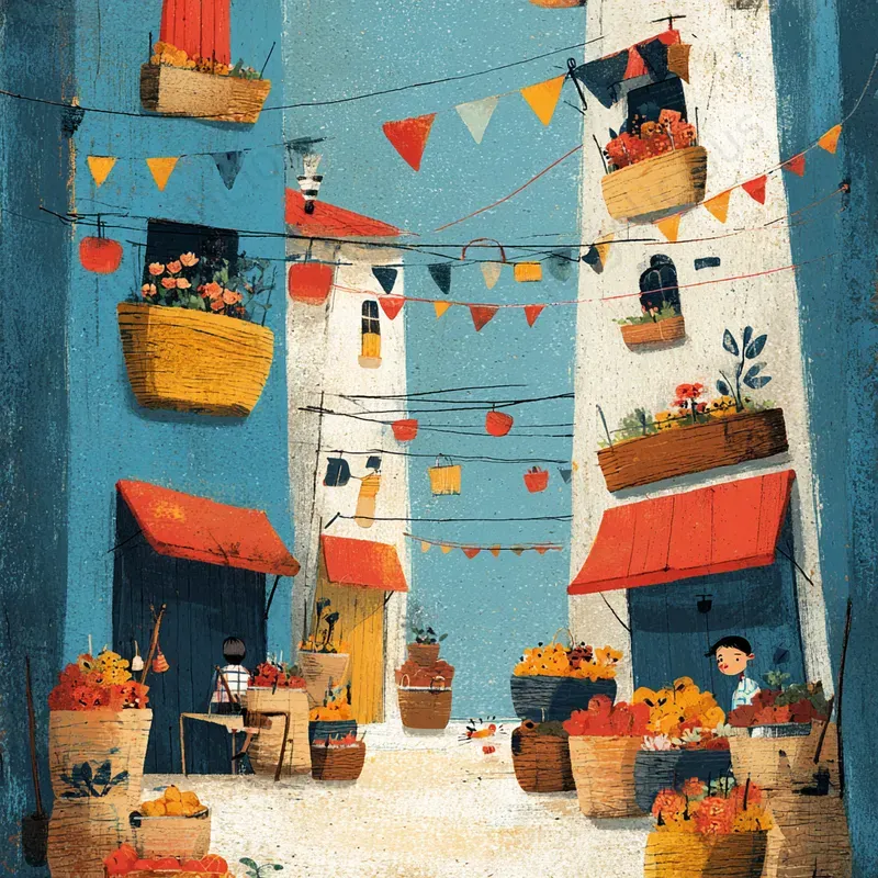 Bright Storybook Print Scenes
