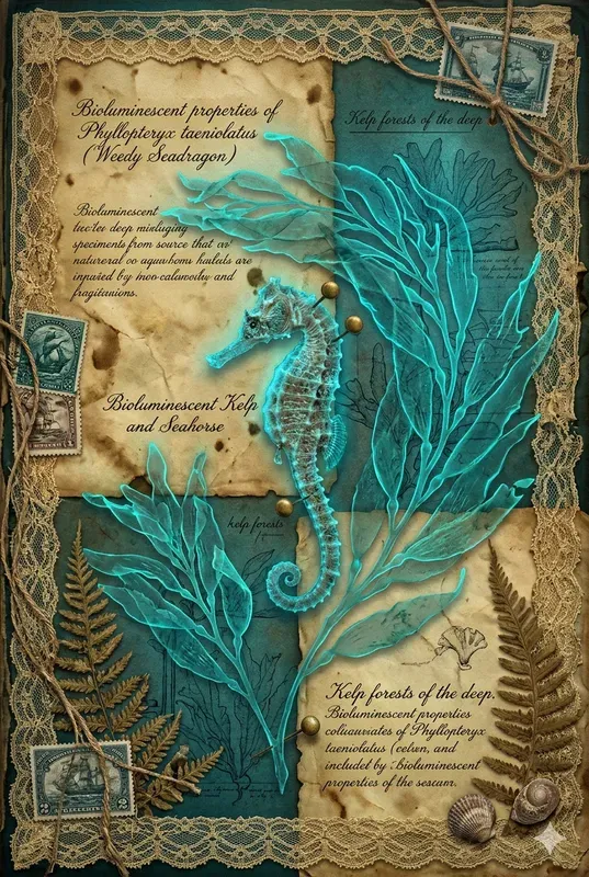 Glowing Sea Flora Junk Journal Pages
