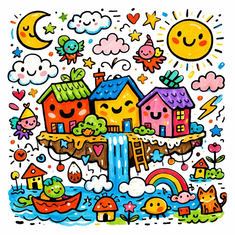 Naive Doodle Graffiti Art