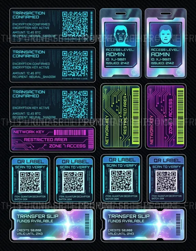 Cyberpunk Ephemera Scrap Sheets
