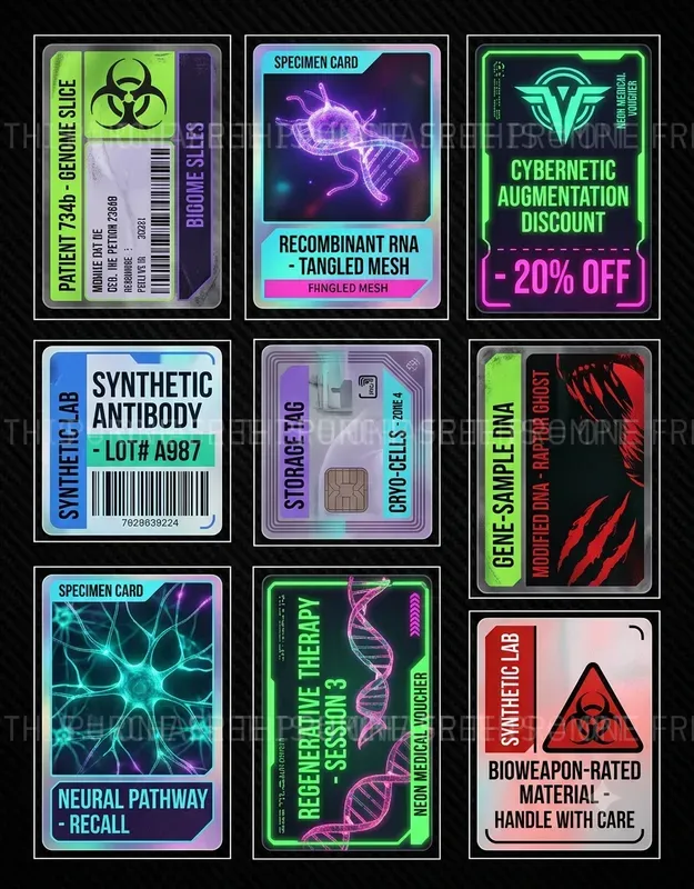 Cyberpunk Ephemera Scrap Sheets