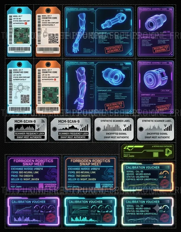 Cyberpunk Ephemera Scrap Sheets