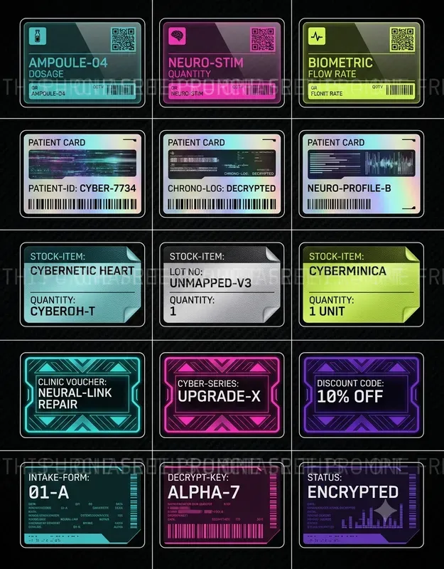 Cyberpunk Ephemera Scrap Sheets