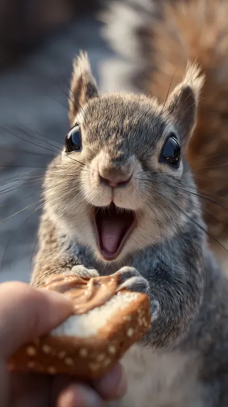 Realistic Animals Being Handed Food