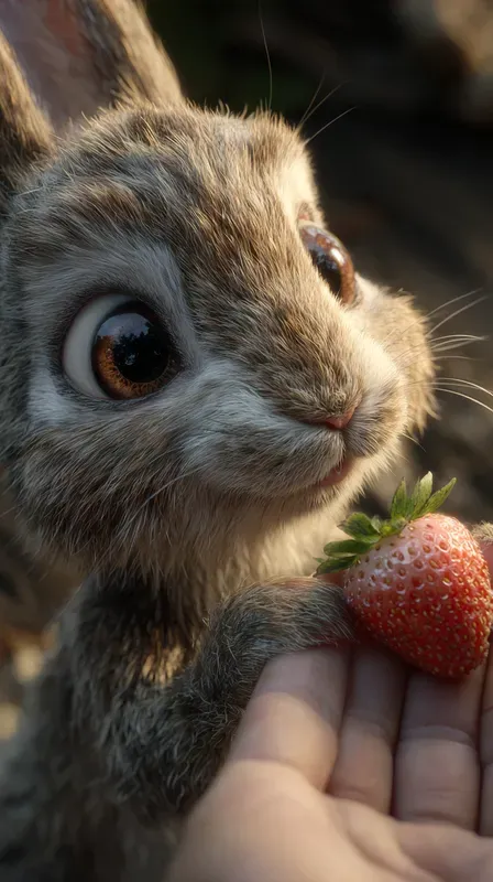 Realistic Animals Being Handed Food