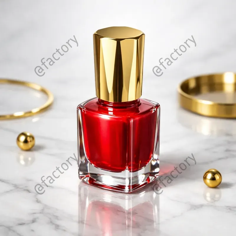 Premium Ruby Red Nail Polish Bottles