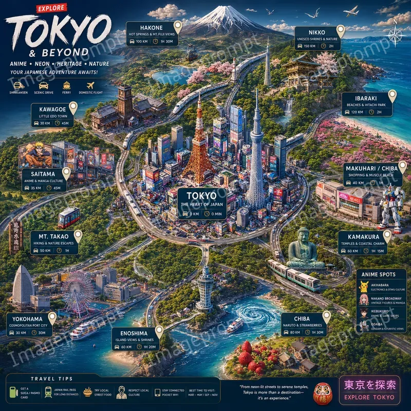 Illustrated Travel Map Poster Style