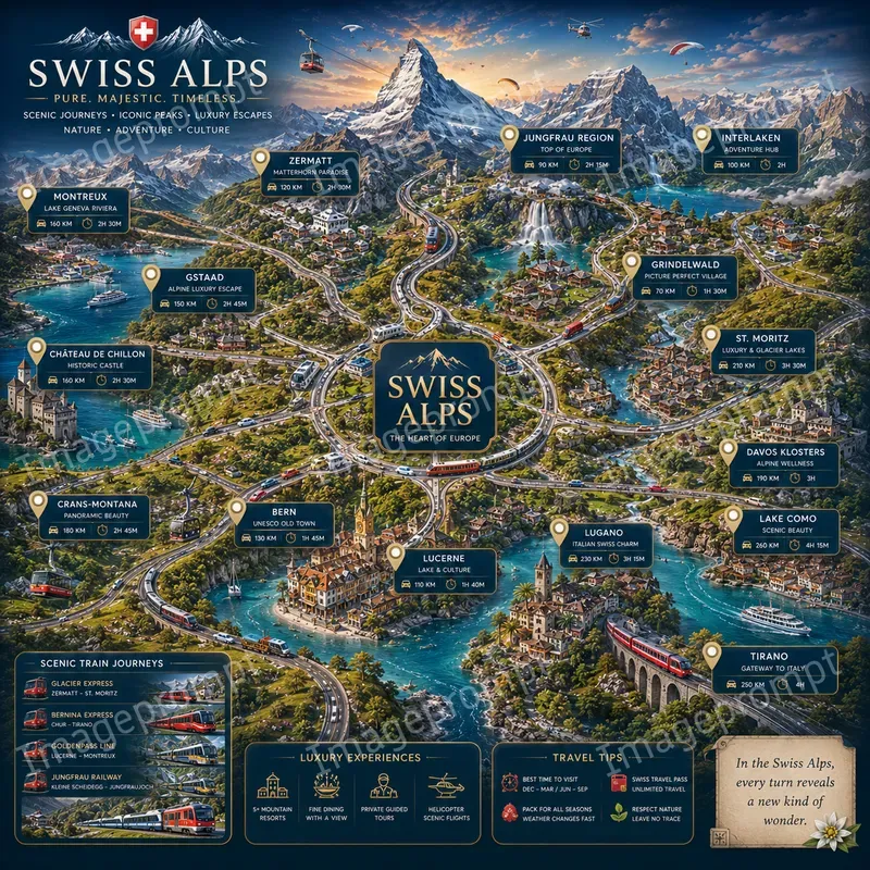 Illustrated Travel Map Poster Style